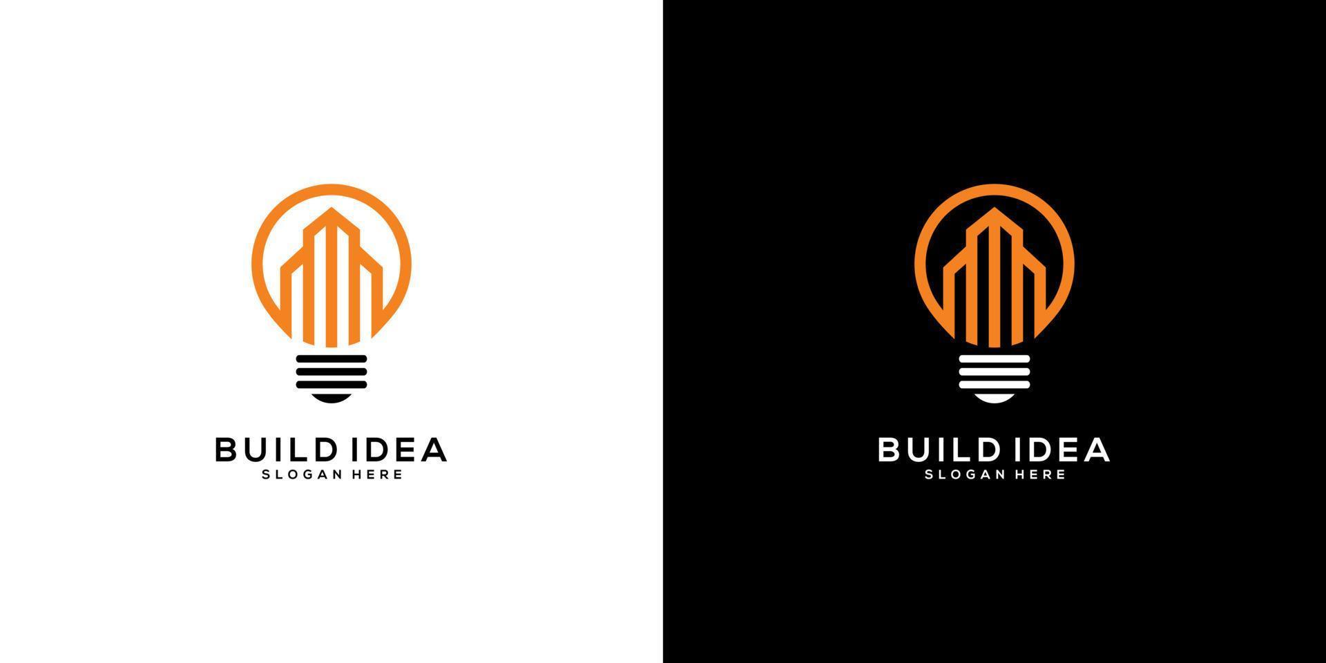 building idea lamp logo vector template design