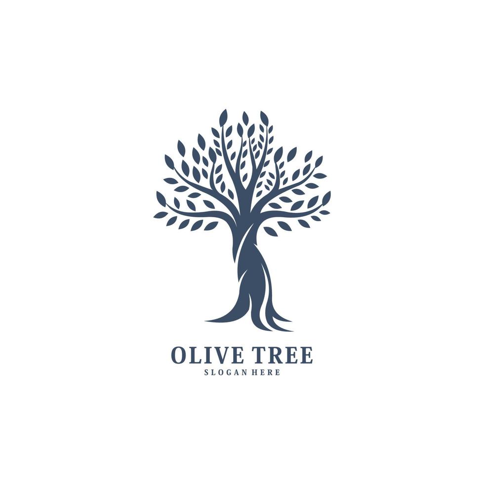 olive tree logo vector design