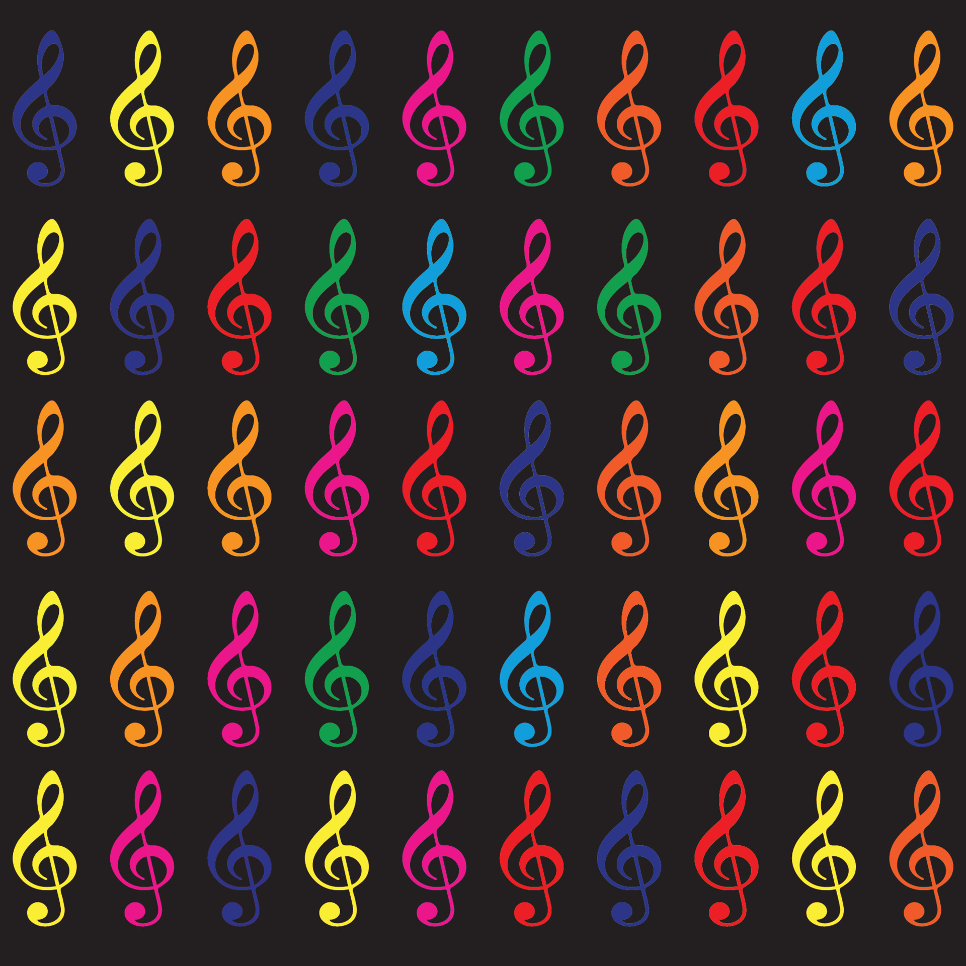 Cool Colorful Treble Clef