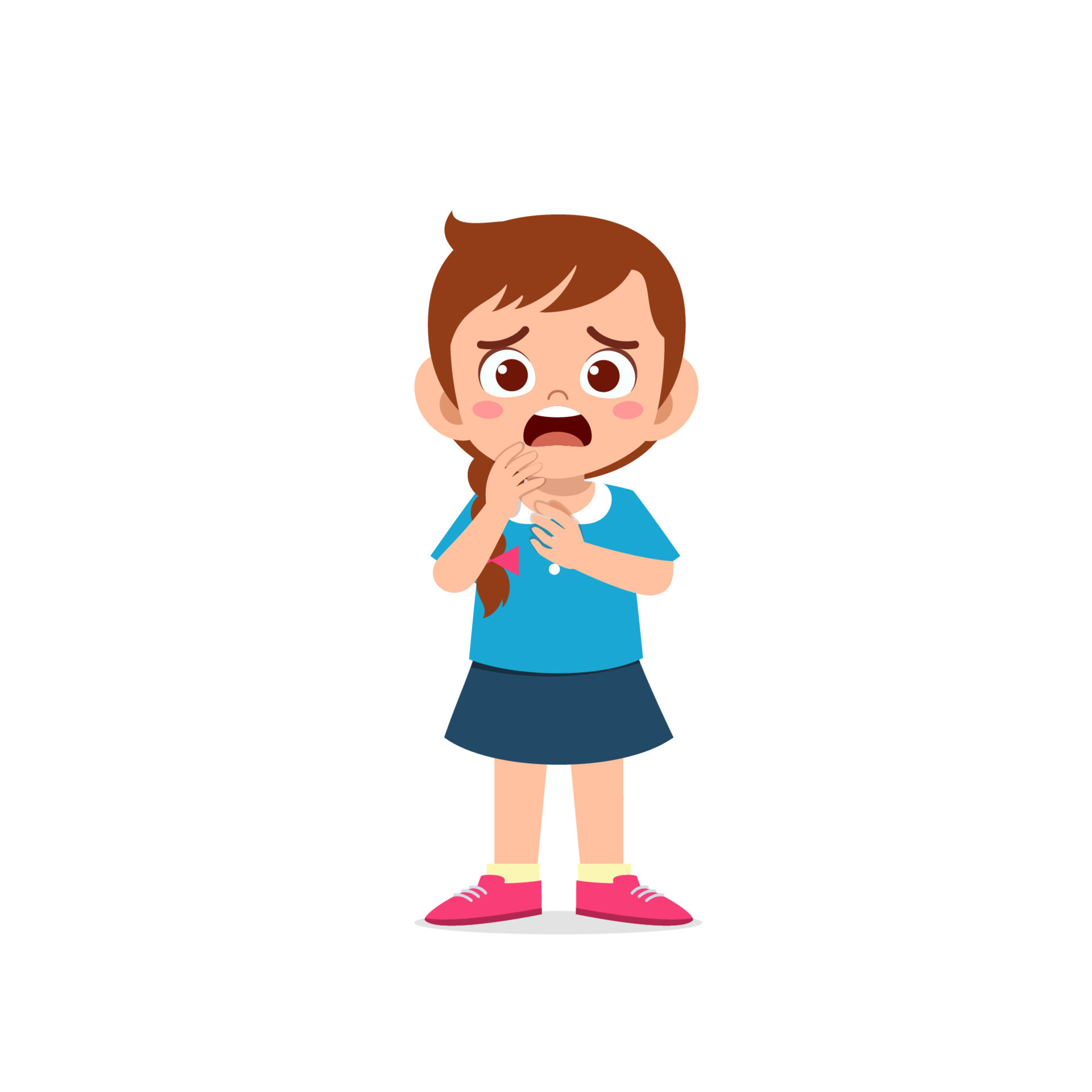 Scared Face Little Girl Clip Art - Scared Face Little Girl Image