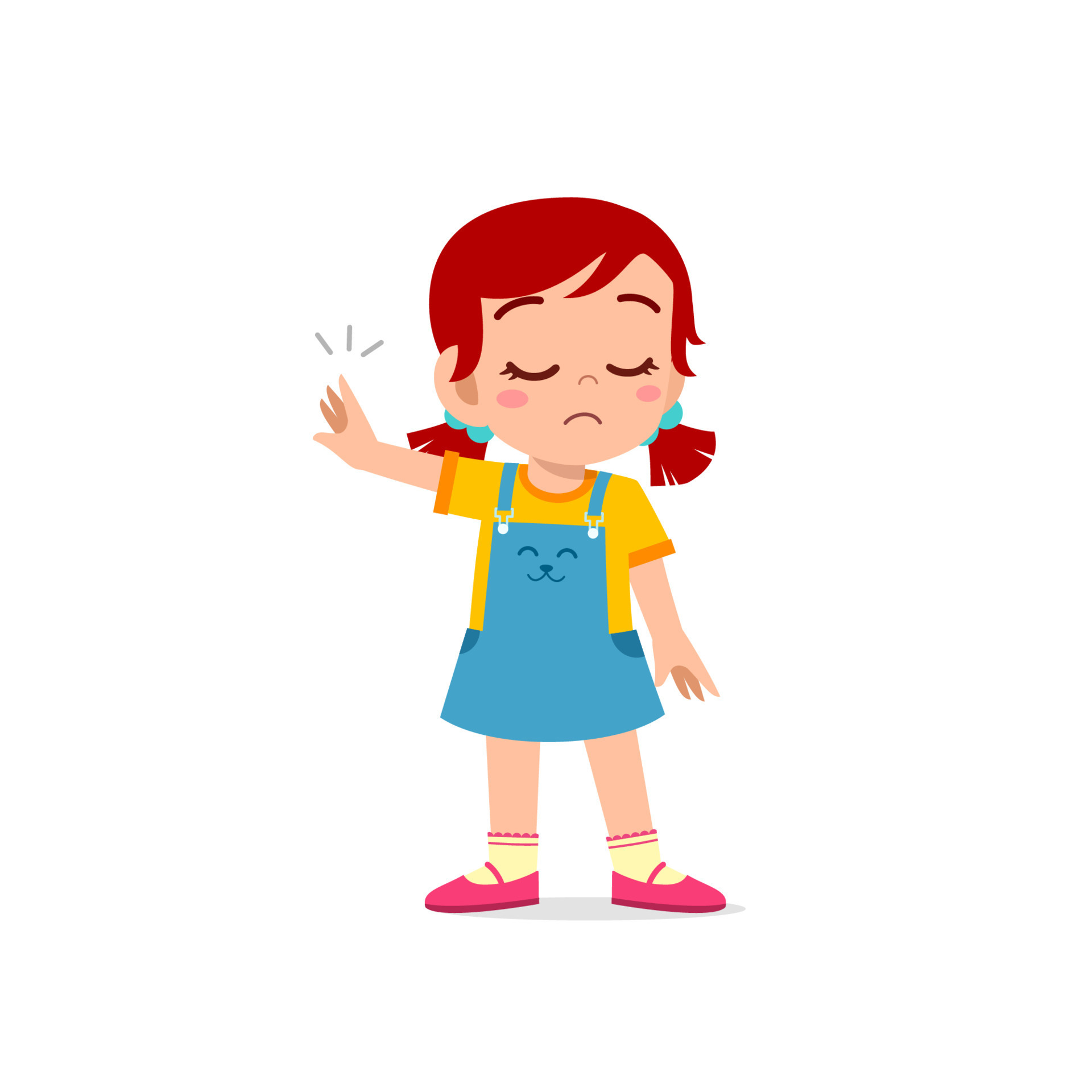 cute-little-kid-girl-show-refuse-expression-gesture-7942894-vector-art