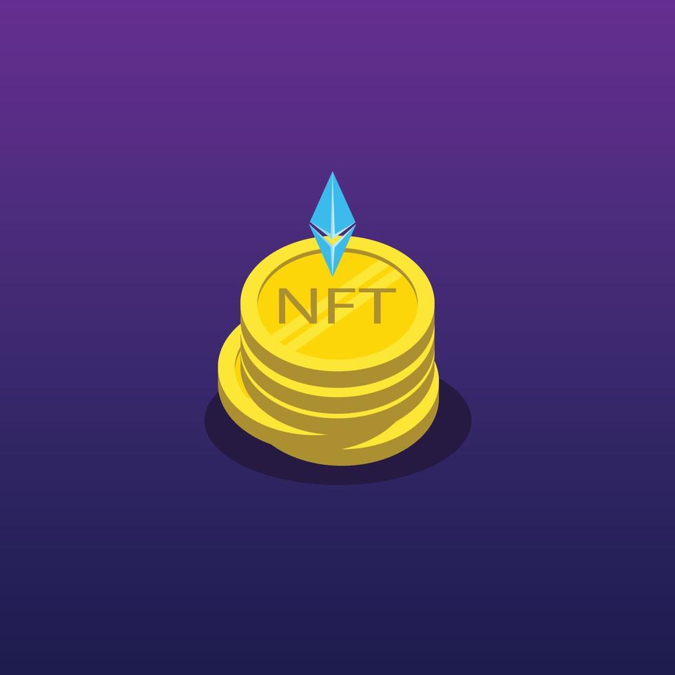NFT Stack Profit Design Illustration vector