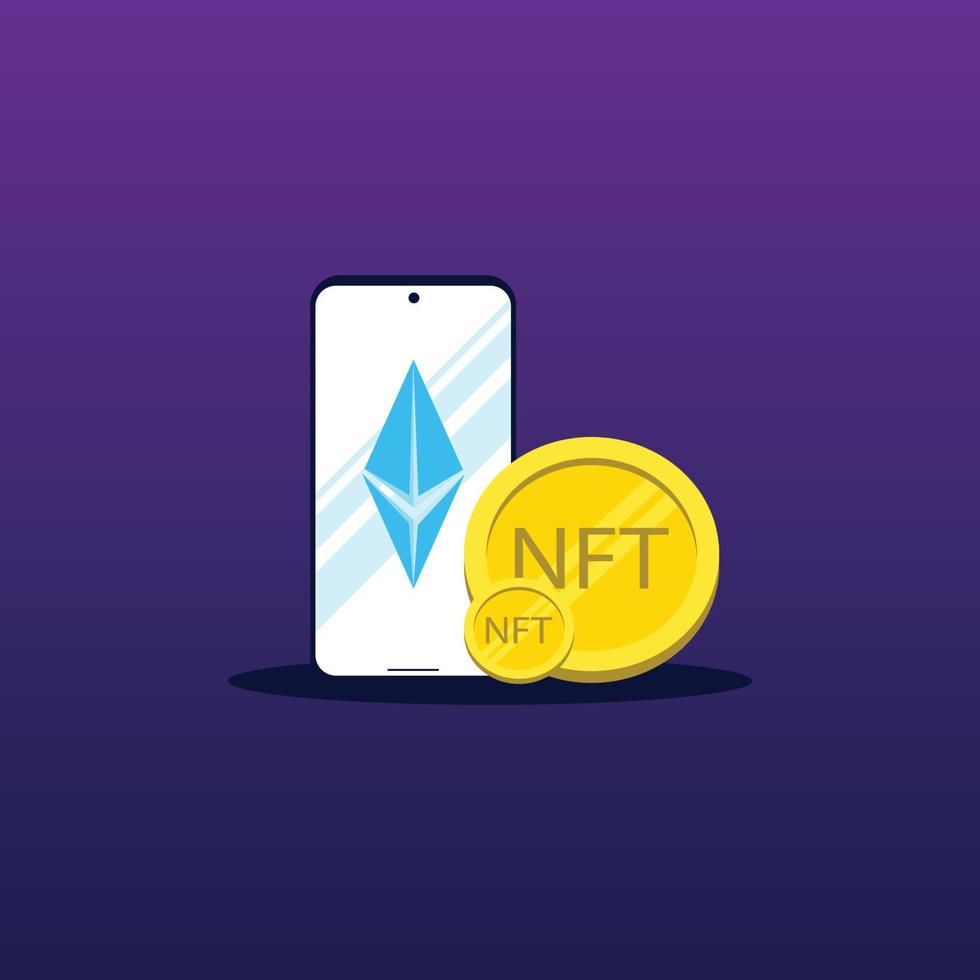 NFT Mobile Profit Design Illustration vector