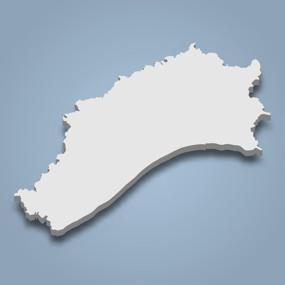 Mapa isométrico 3d de porto santo es una isla en madeira, portugal vector