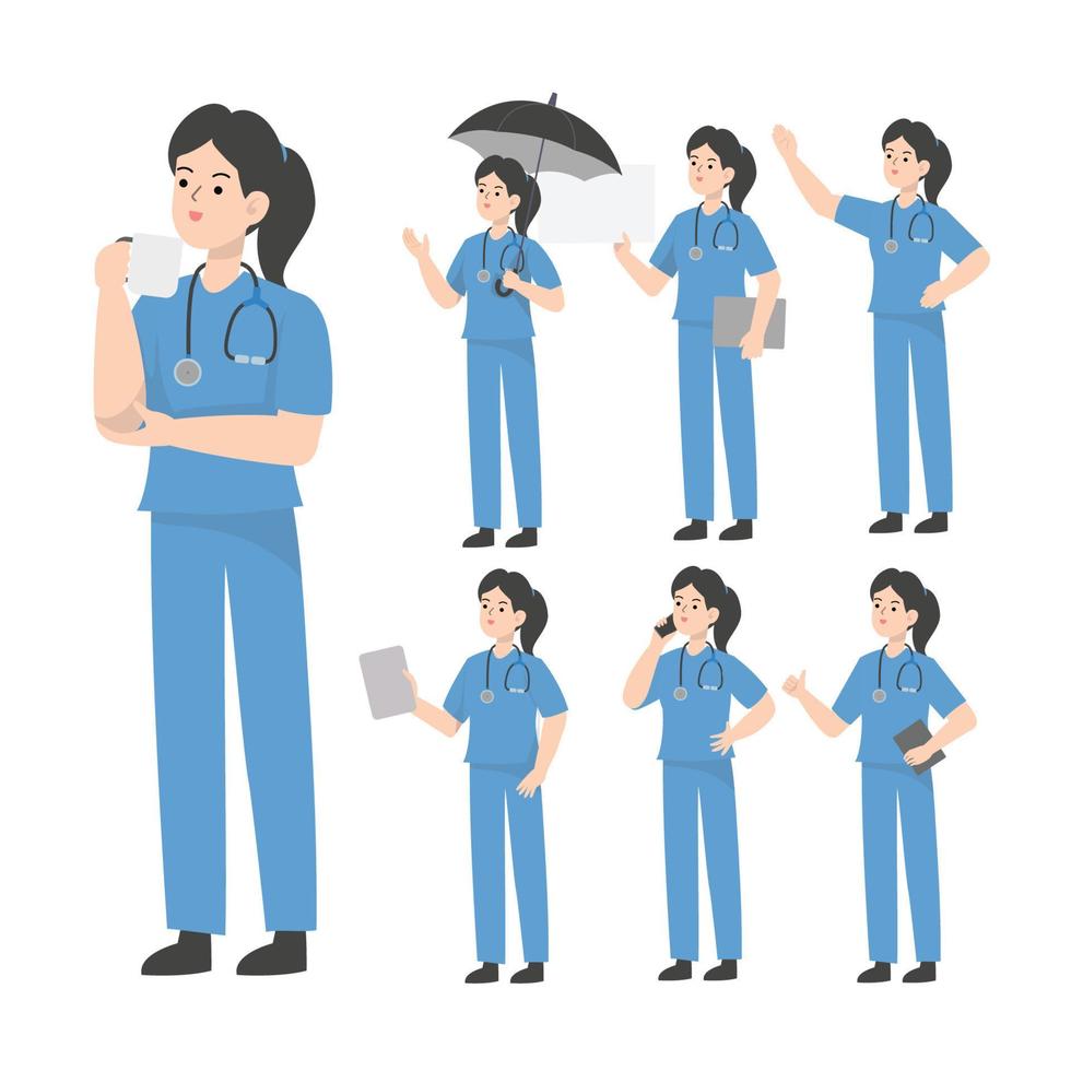 Doctor character design presenting concept vector