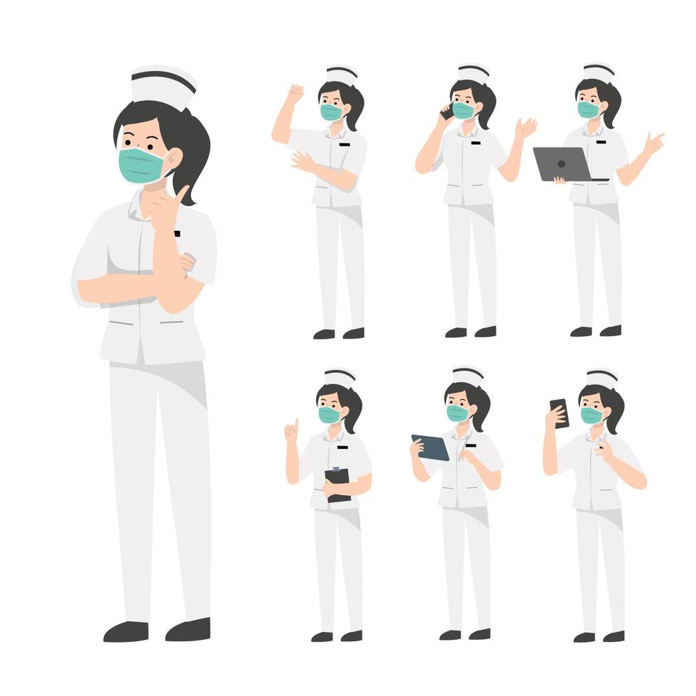 Nurse character design presenting concept vector