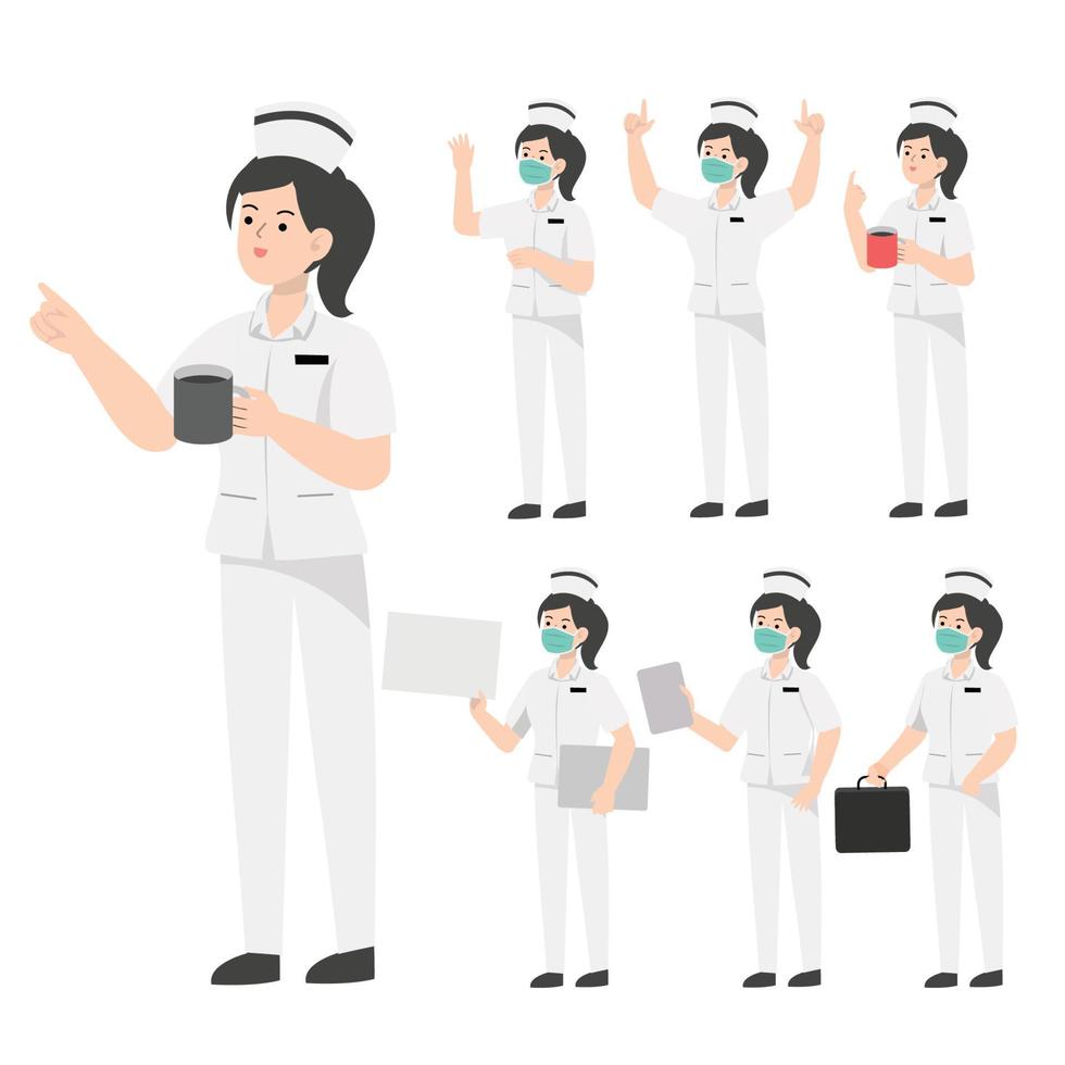 Nurse character design presenting concept vector