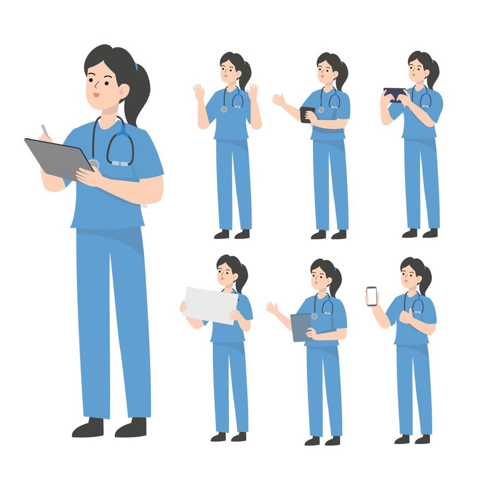 Doctor character design presenting concept vector