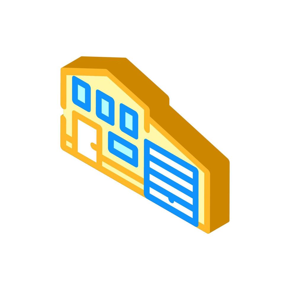 house with garage isometric icon vector illustration