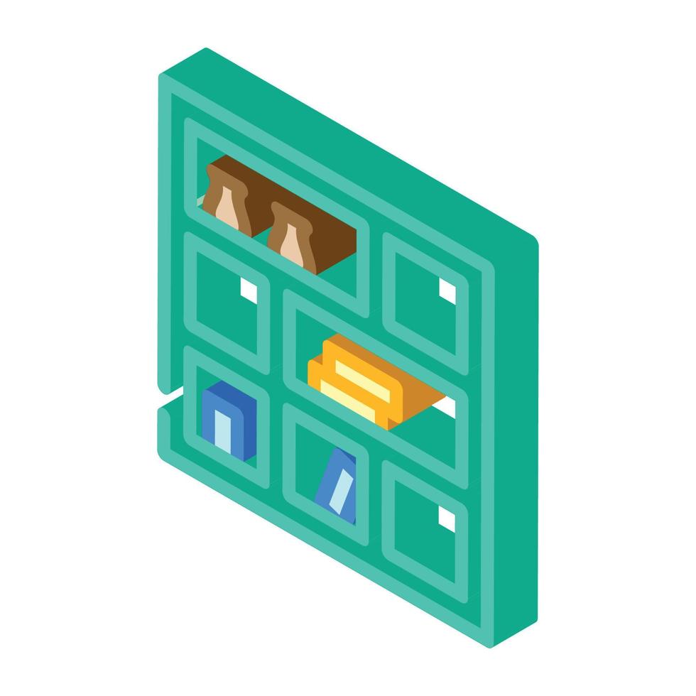 shelves furniture isometric icon vector illustration