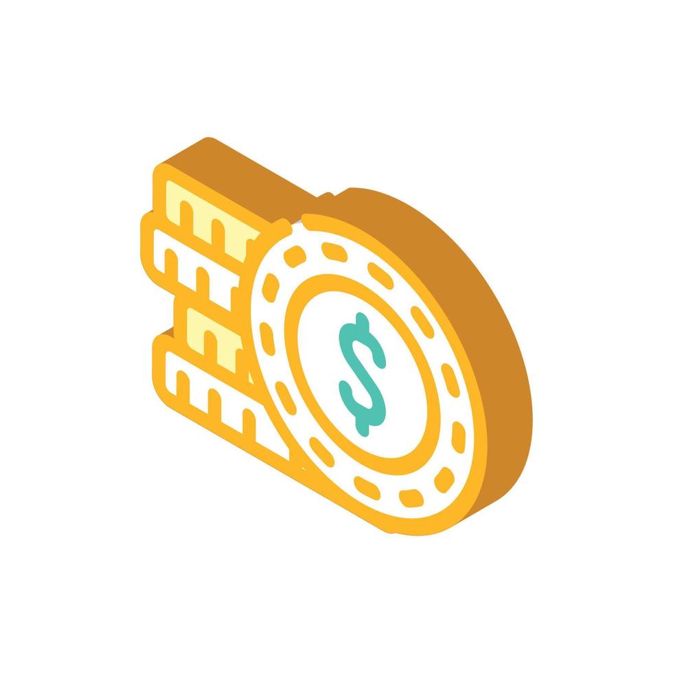 coin money isometric icon vector illustration