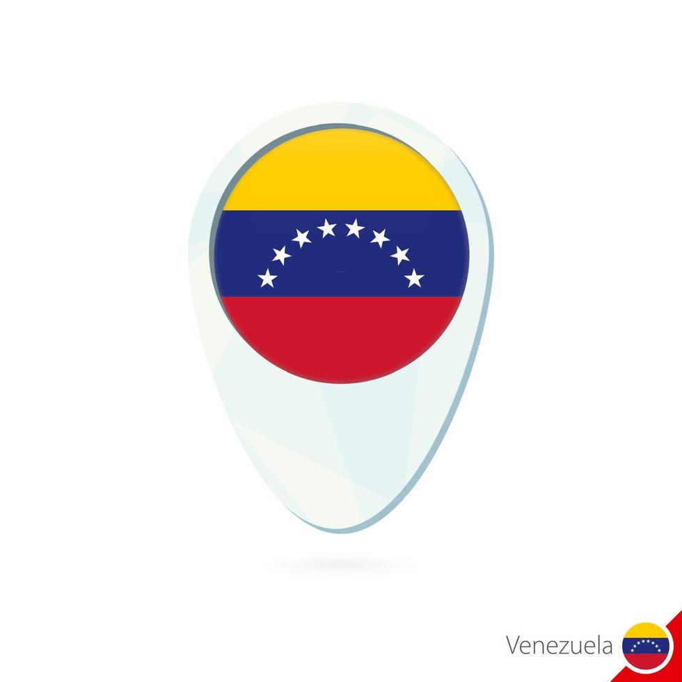 Venezuela flag location map pin icon on white background. vector