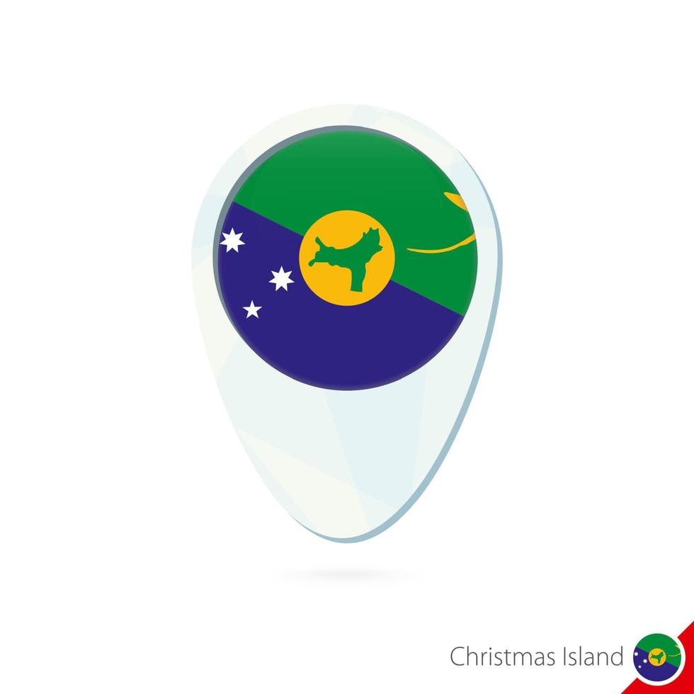 Christmas Island flag location map pin icon on white background. vector