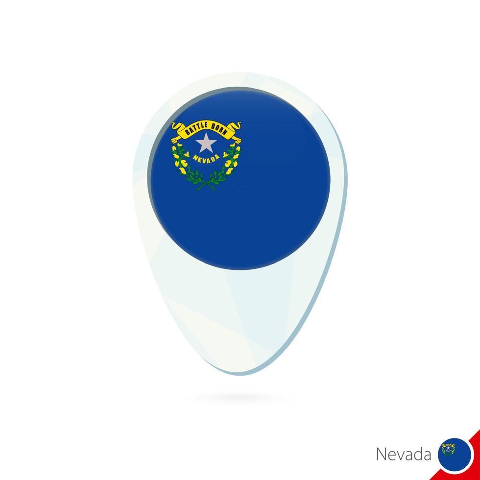 USA State Nevada flag location map pin icon on white background. vector