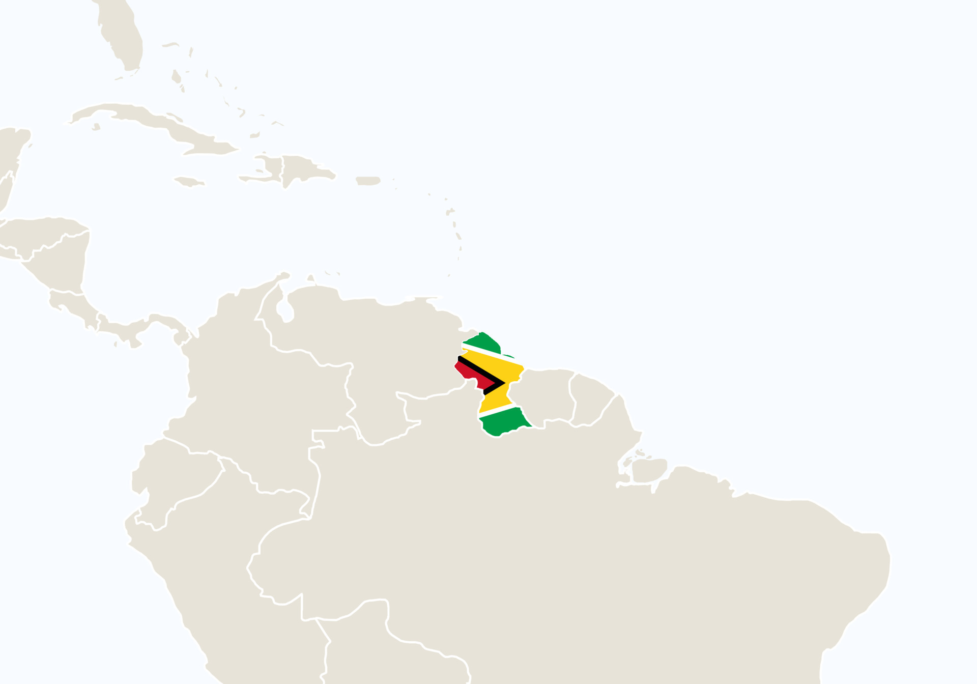 South America With Highlighted Guyana Map 7943488 Vector Art At Vecteezy South America With Highlighted Guyana Map Vector