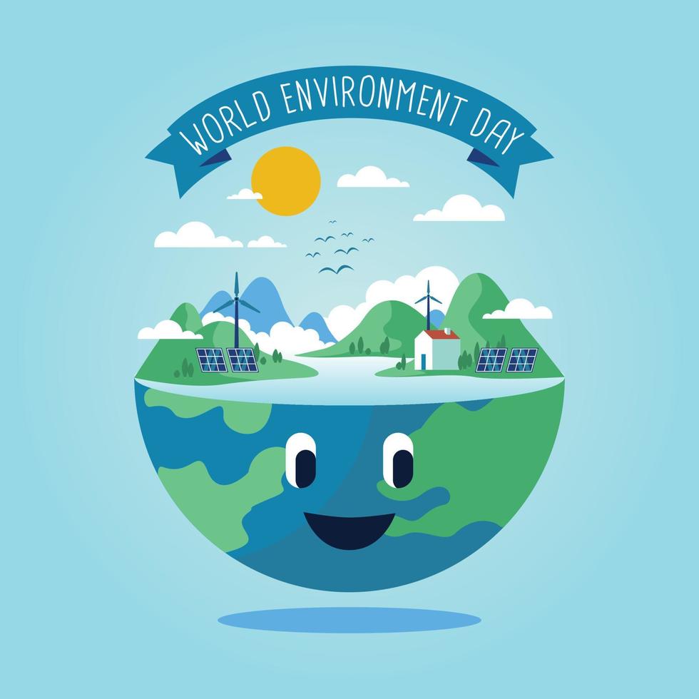 mother earth globe day world environment day vector illustrarton