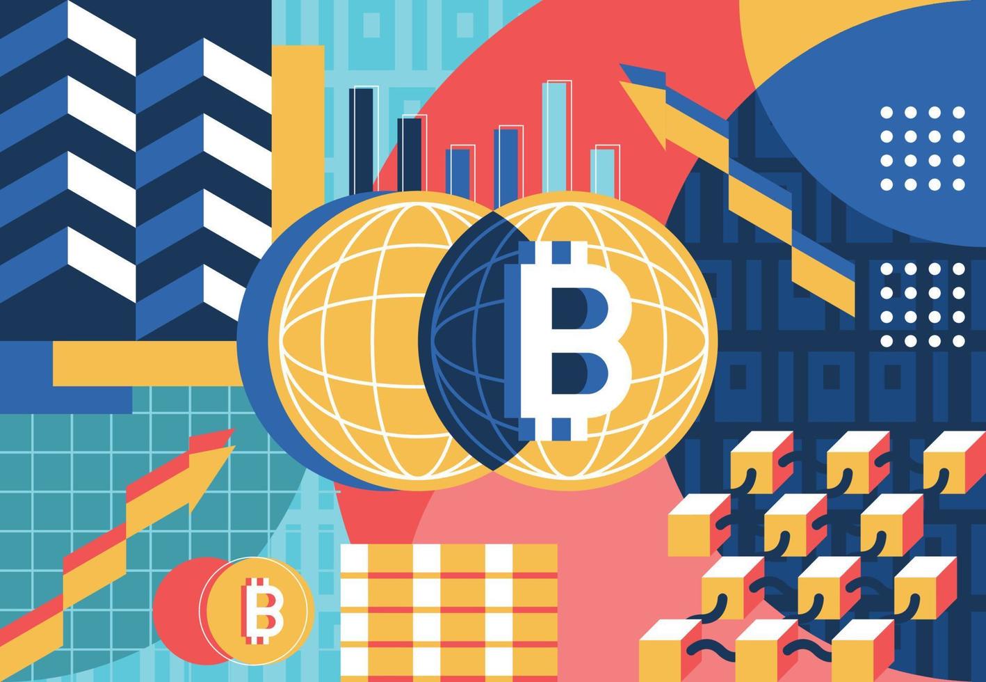 bitcoin pattern background vector