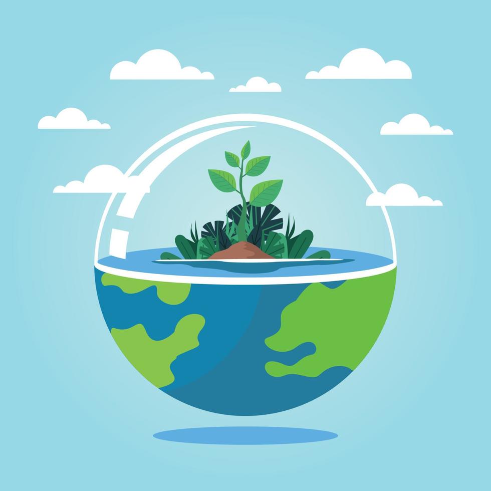 mother earth globe day world environment day vector illustrarton