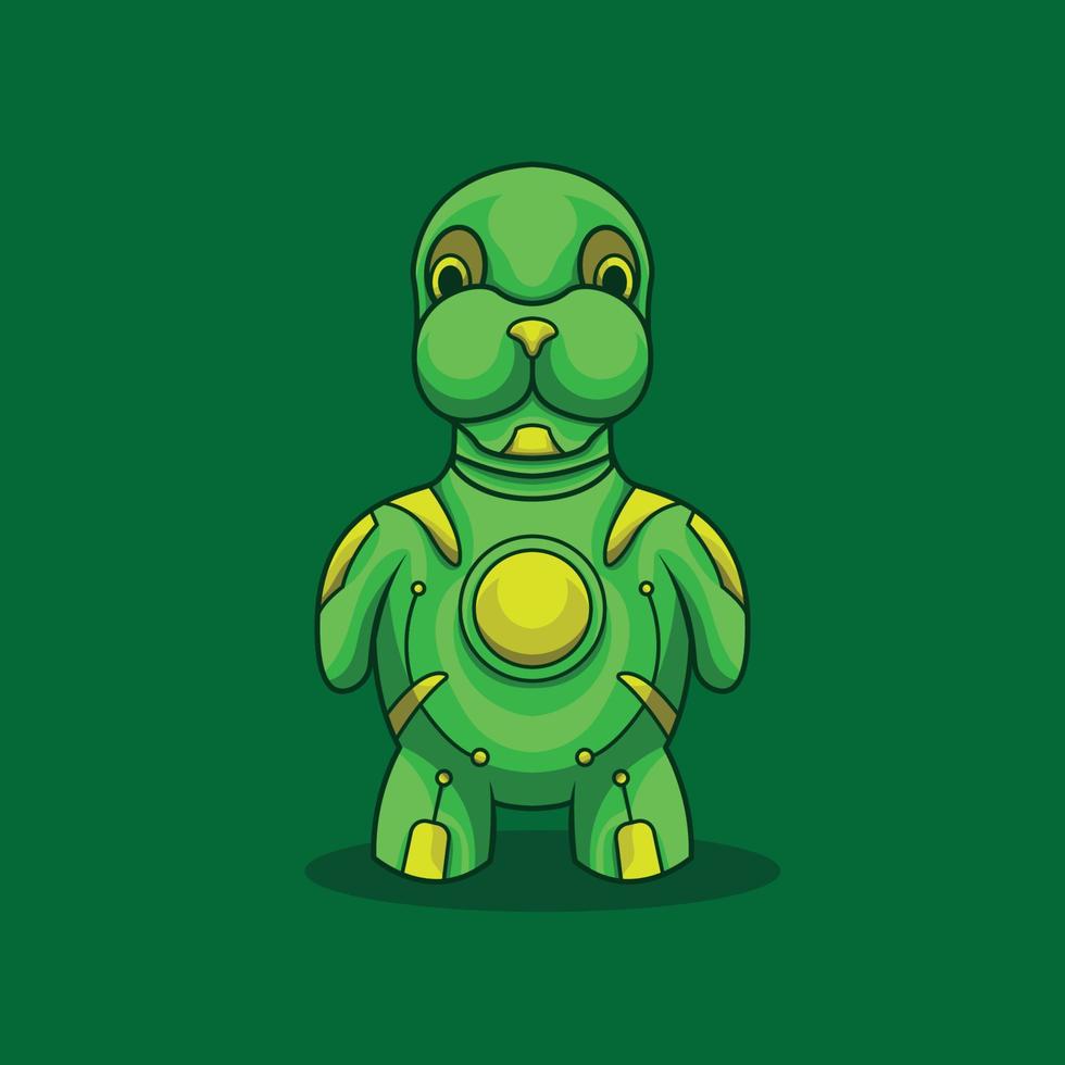 Turtle Knight Humanoid Mecha Robot Mascot vector