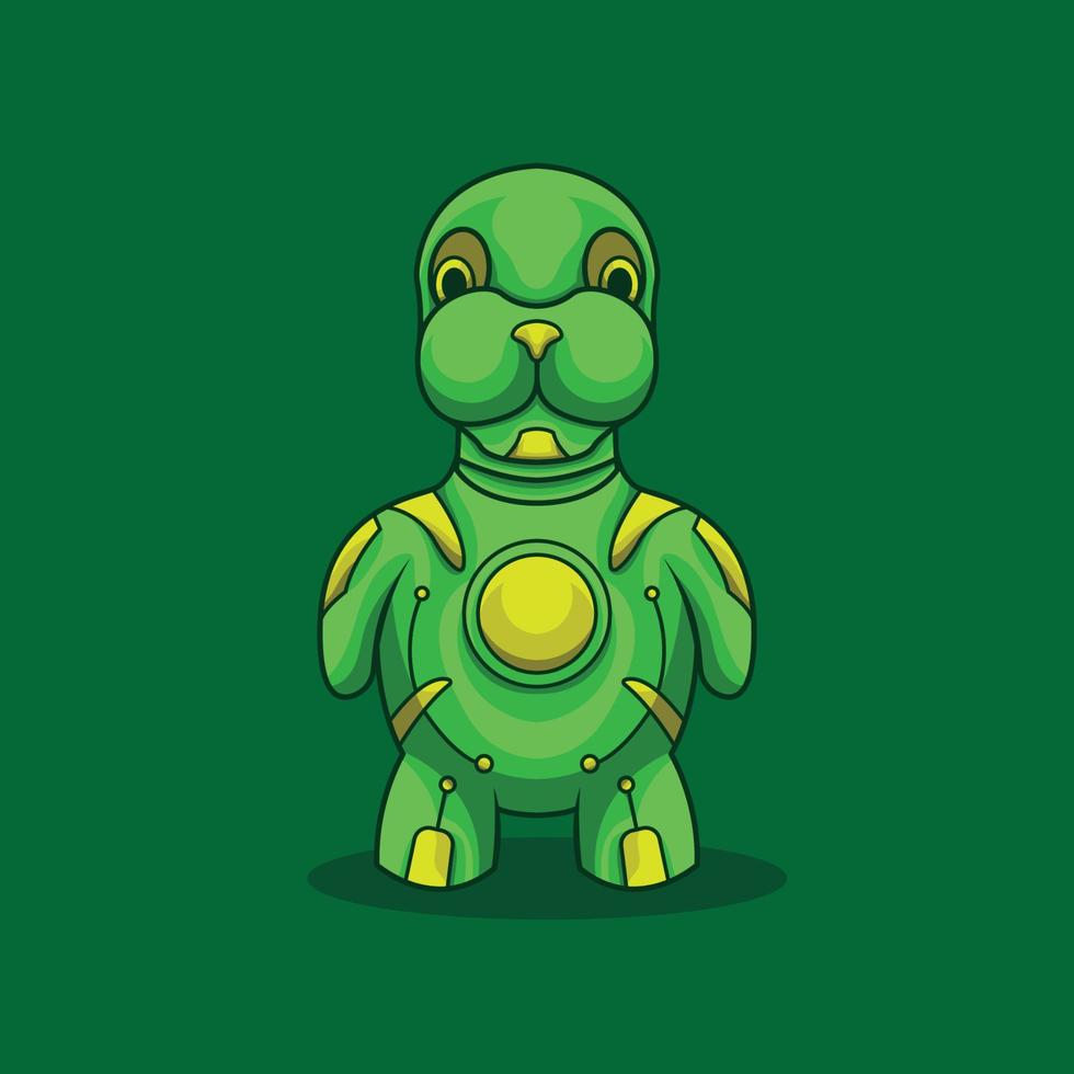 Turtle Knight Humanoid Mecha Robot Mascot vector