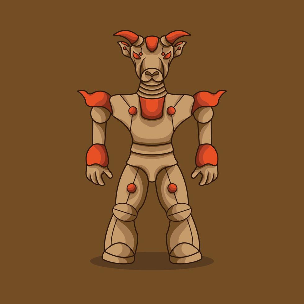 Buffalo Mecha RObot Mascot vector