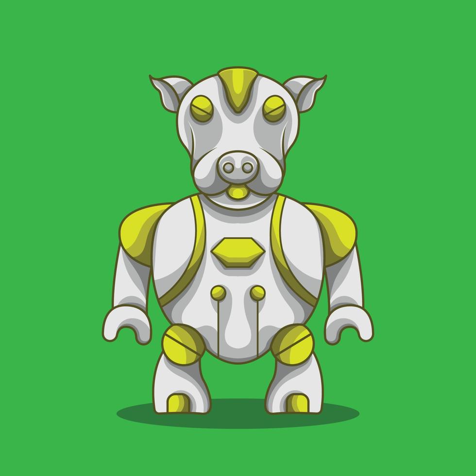 bulldog mecha robot mascota ilustración vector