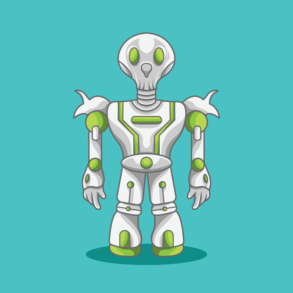 mascota del robot mecha del cráneo vector