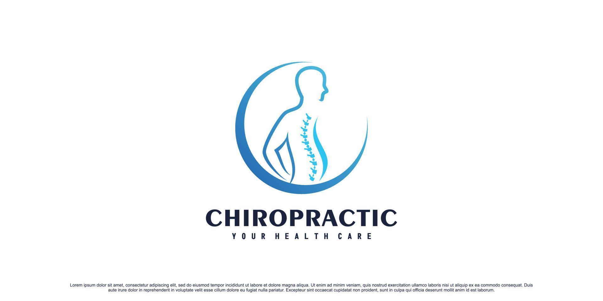 Chiropractic logo design for massage teraphy with unique concept Premium Vector