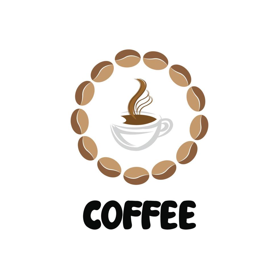 coffee bean plant logo vector for coffee drink design illustration