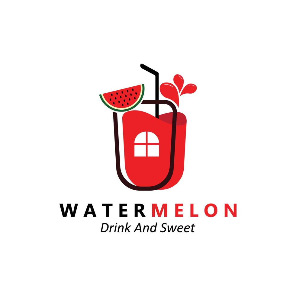 Vector Illustration Of Fresh Fruit Watermelon Fruit Logo Red, Available In The Market, Screen Printing Design, Sticker, Banner, Fruit Company