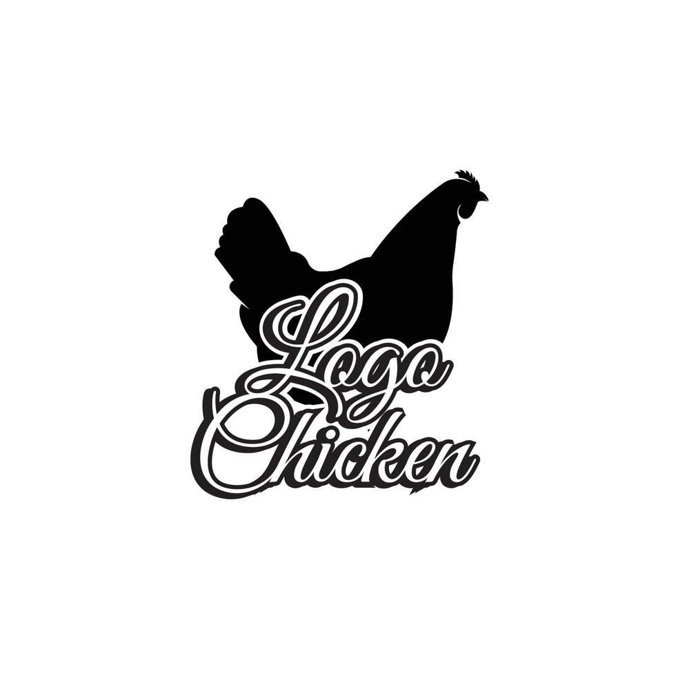 diseño de logotipo de pollo frito, animales de granja convertidos en comida por el chef, ilustración vectorial premium vector