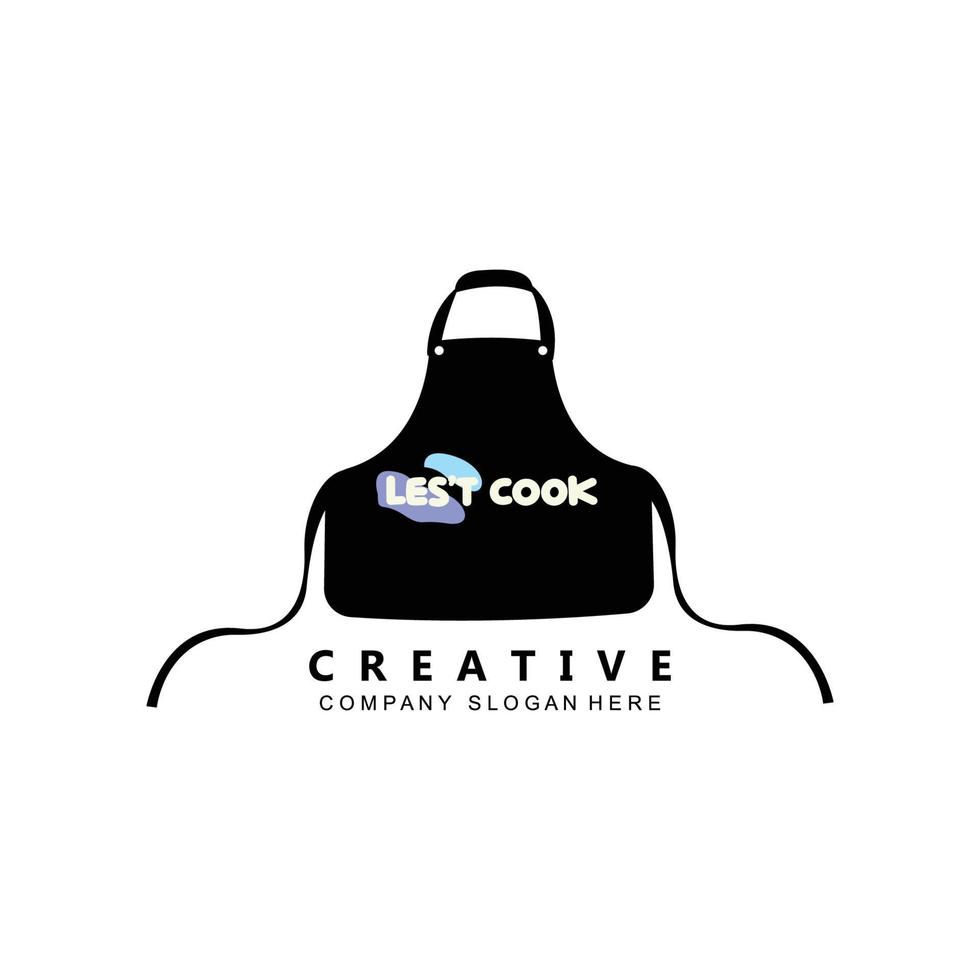 Chef Protective Clothing Apron Logo Vector, Sticker Illustration Design