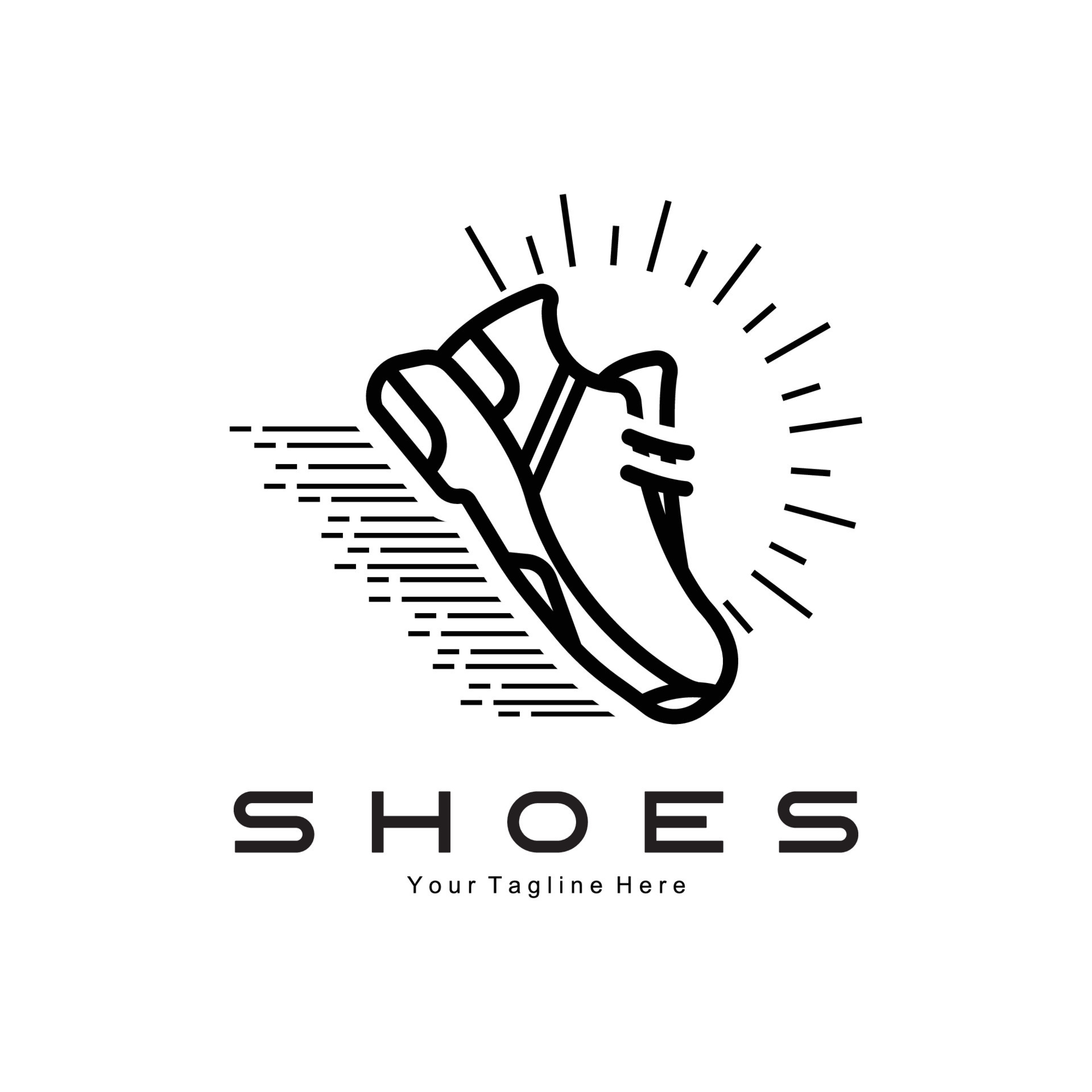 Sneakers Shoe Logo Design, vector illustration of trending youth ...