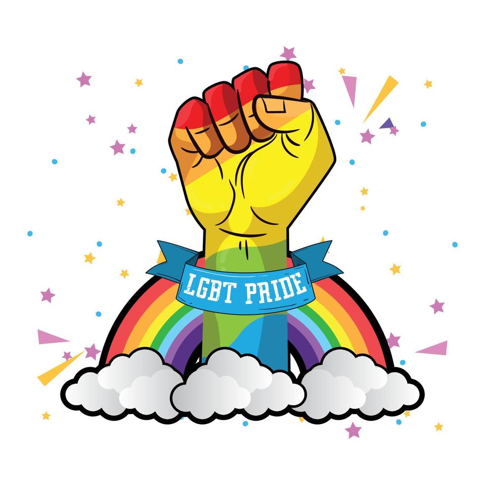 antecedentes del orgullo gay. día lgbt ilustración vectorial con un colorido estilo realista. pegatinas, volantes, diseños de logotipos. vector