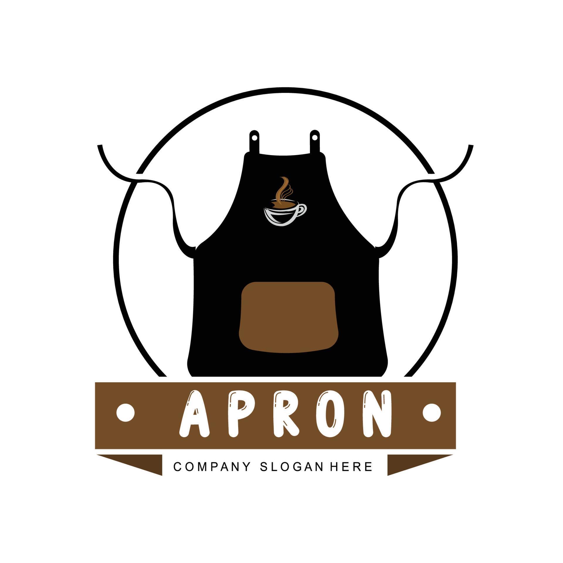 Chef Protective Clothing Apron Logo Vector, Sticker Illustration Design