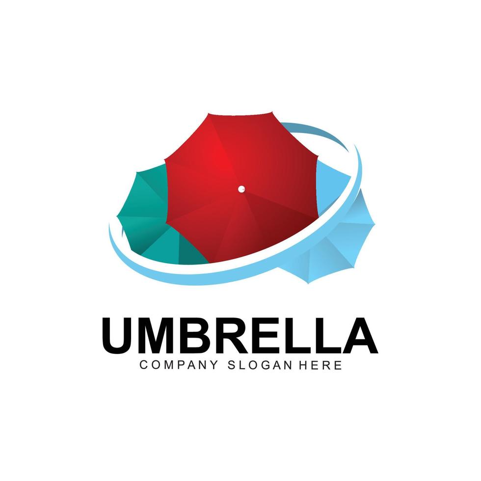 diseño del logotipo del paraguas, ilustración vectorial del equipo de protección contra la lluvia vector