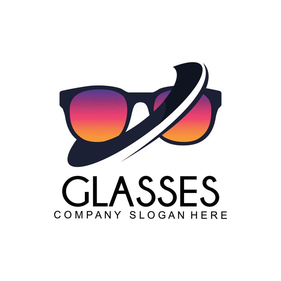 glasses logo design, vector illustration of optical tools to style and maintain eye health