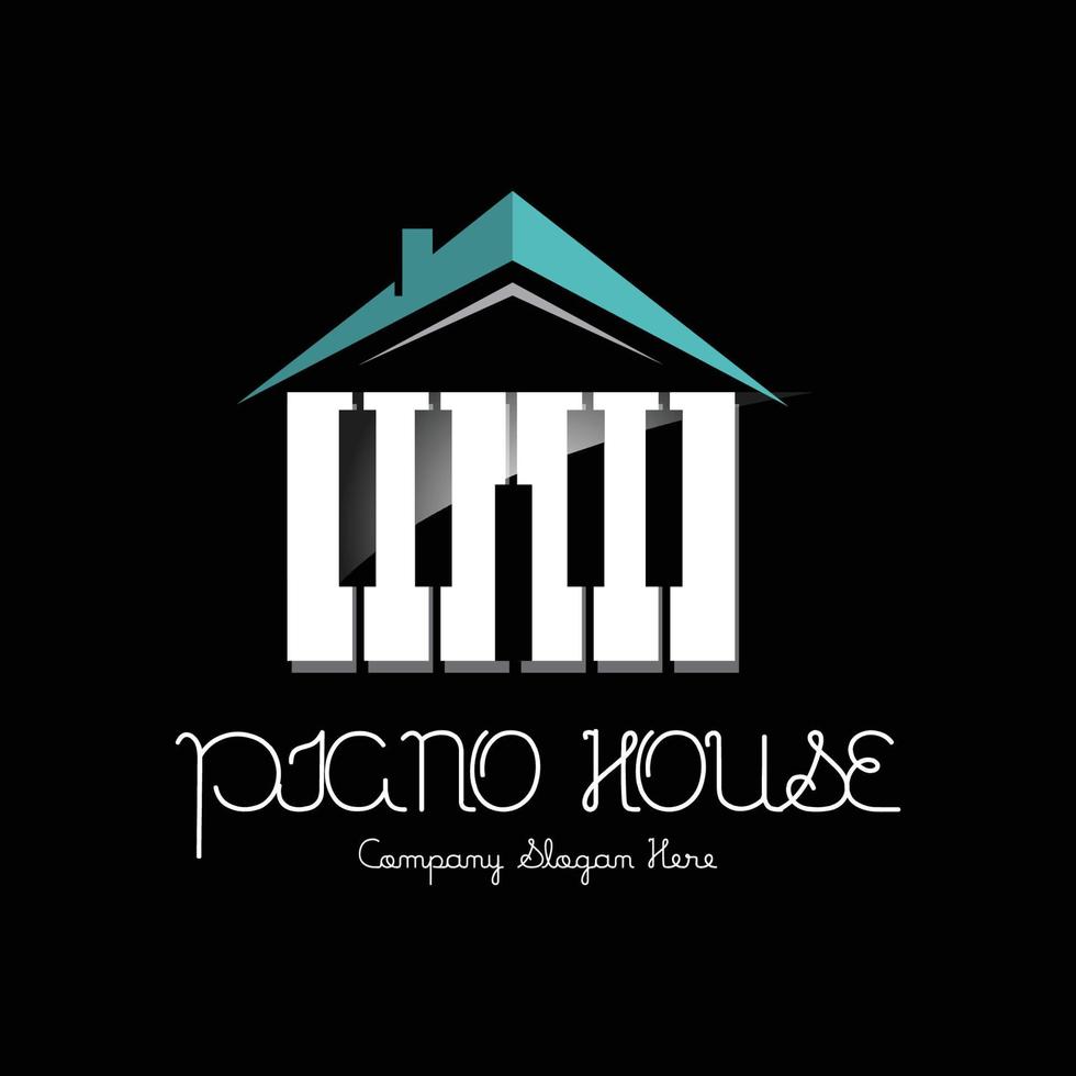 Piano Musical Instrument Logo Vector, Background Design, Screen Printing, Stickers, And Company vector