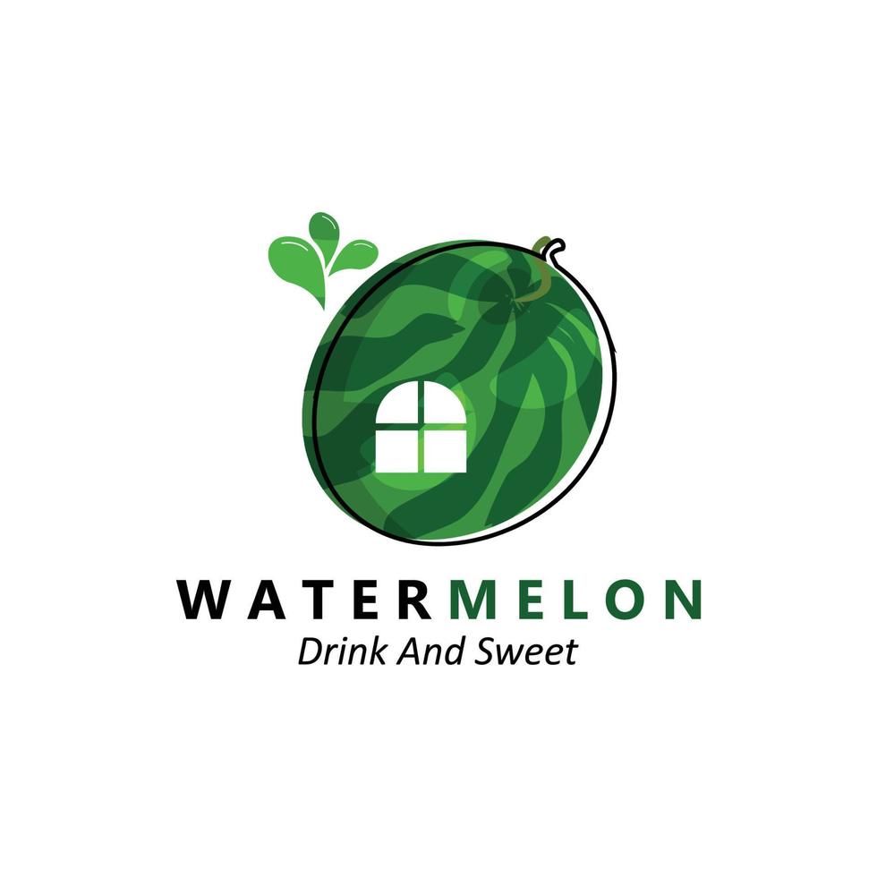 Vector Illustration Of Fresh Fruit Watermelon Fruit Logo Red, Available In The Market, Screen Printing Design, Sticker, Banner, Fruit Company