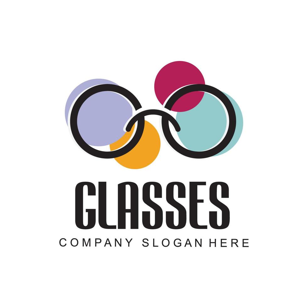 glasses logo design, vector illustration of optical tools to style and maintain eye health