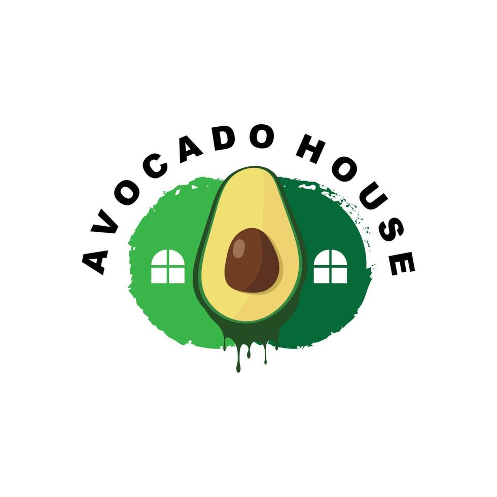 Vector Illustration Of Avocado Fruit Logo Fresh Fruit In Green Color, Available On The Market Can Be For Fruit Juice Or For Body Health, Screen Printing Design, Sticker, Banner, Fruit Company