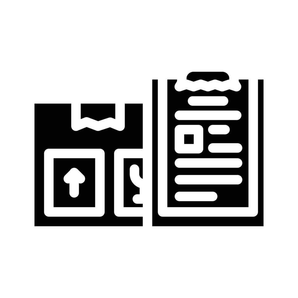 documents of import and export glyph icon vector illustration