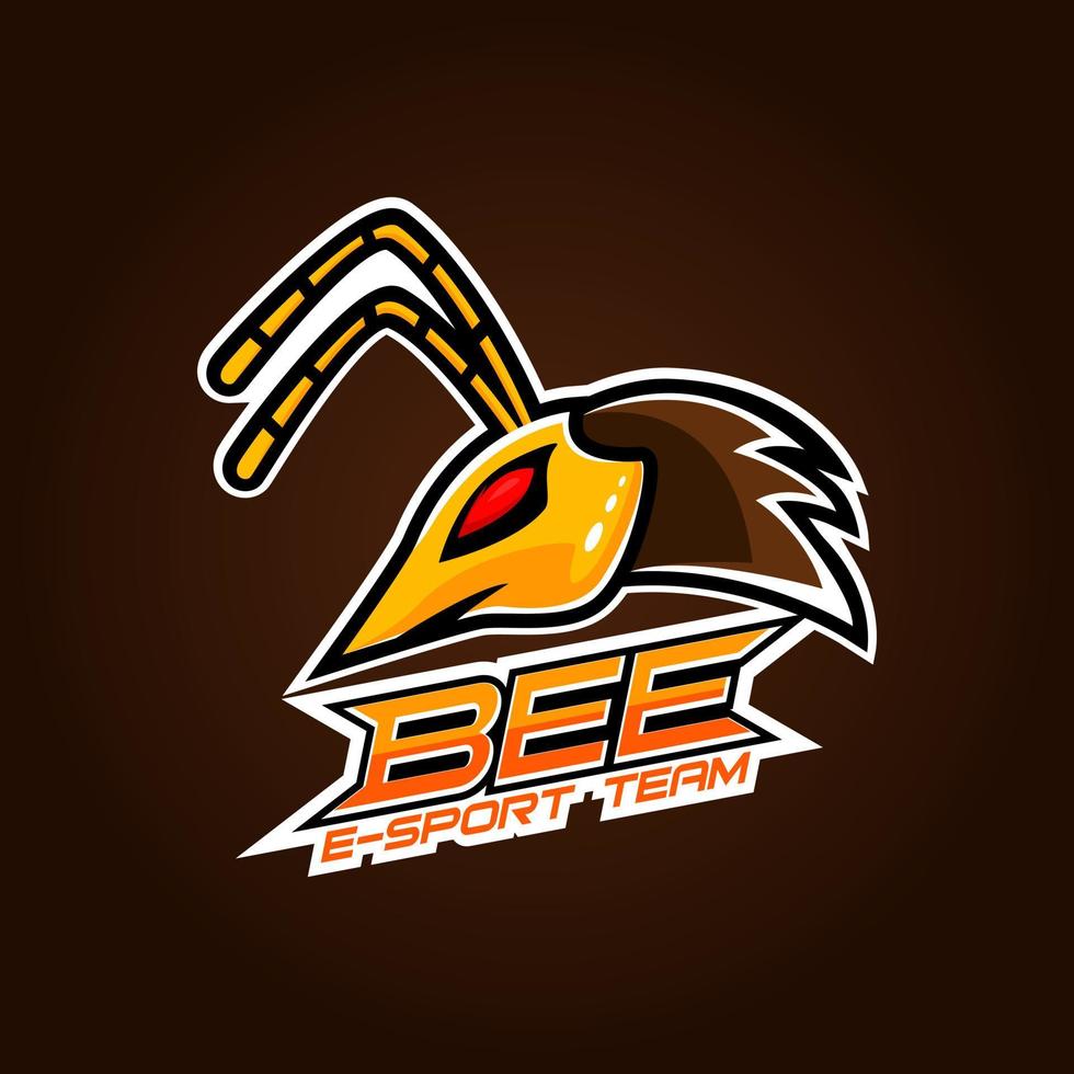 Ilustración de vector de diseño de logotipo de mascota de esport de abeja enojada