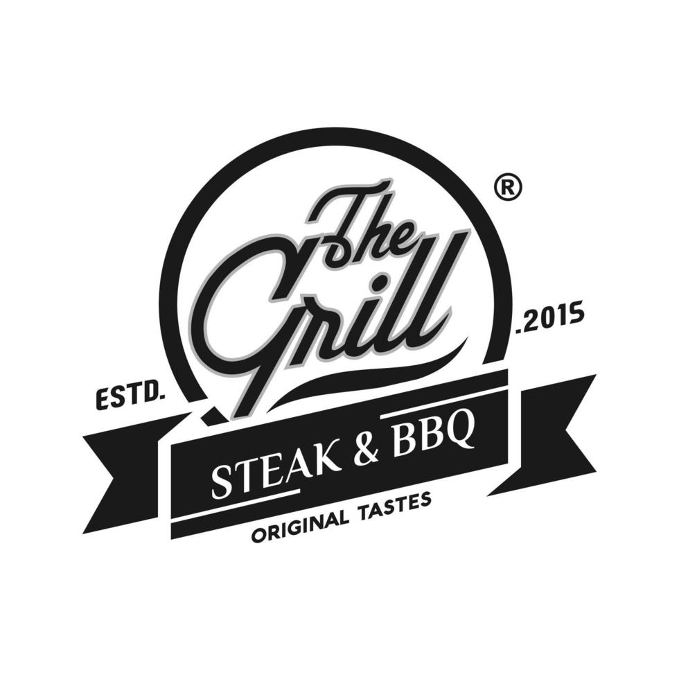 Hot grill logo template vector illustration