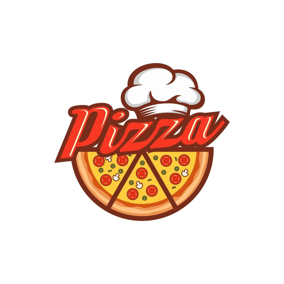 Pizza logo design template vector illustration