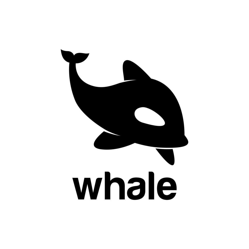 plantilla de vector de diseño de logotipo moderno de ballena azul