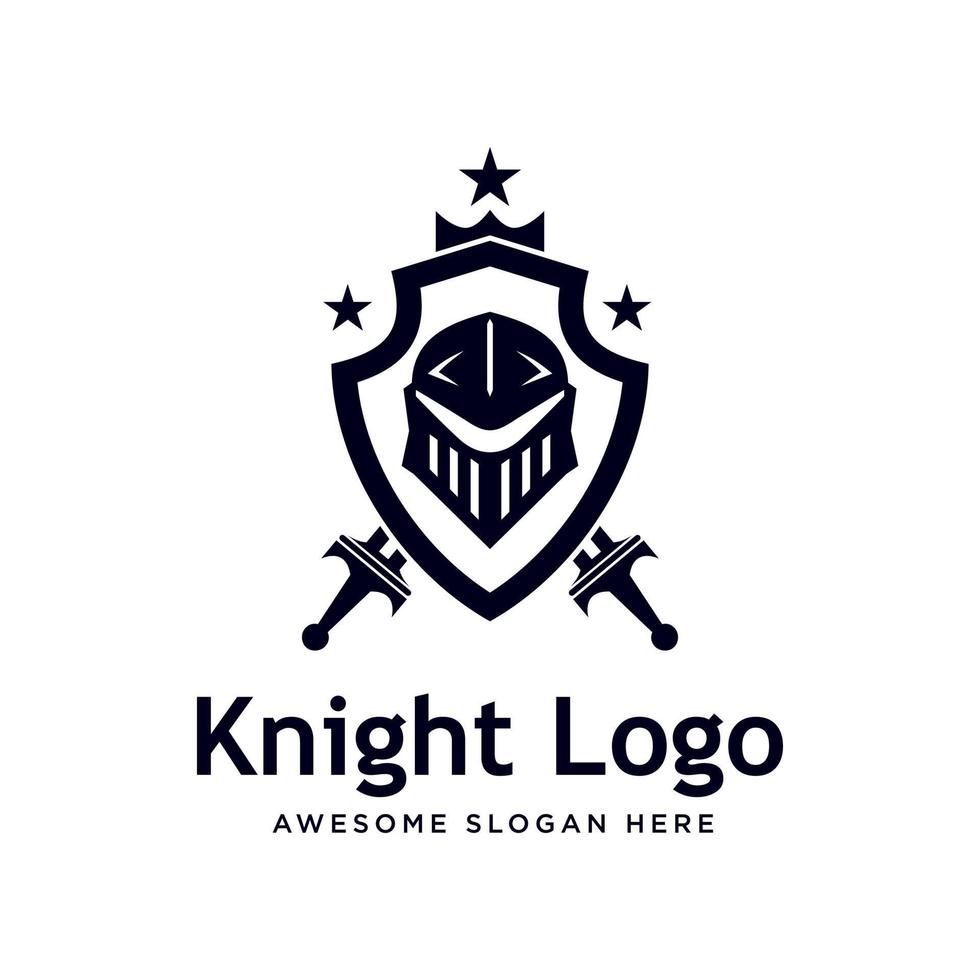 Warrior Knight Logo Stock Vector template