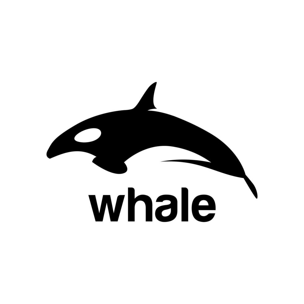 plantilla de vector de diseño de logotipo moderno de ballena azul