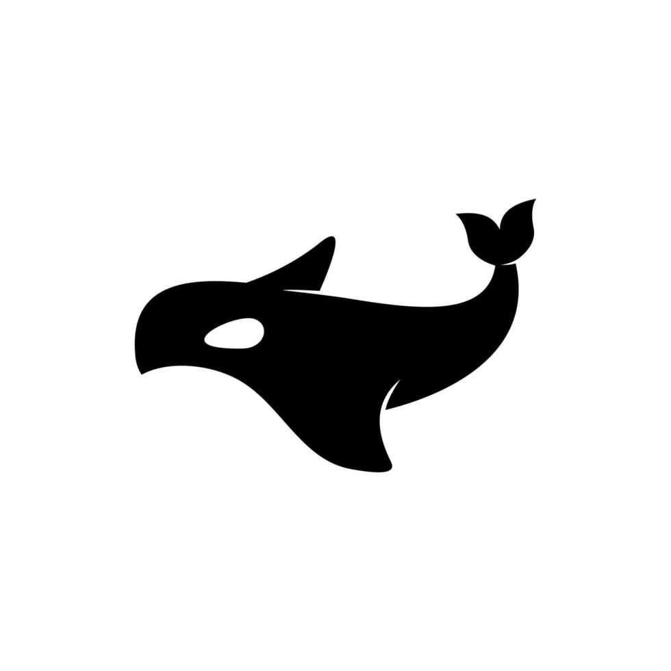 plantilla de vector de diseño de logotipo moderno de ballena azul