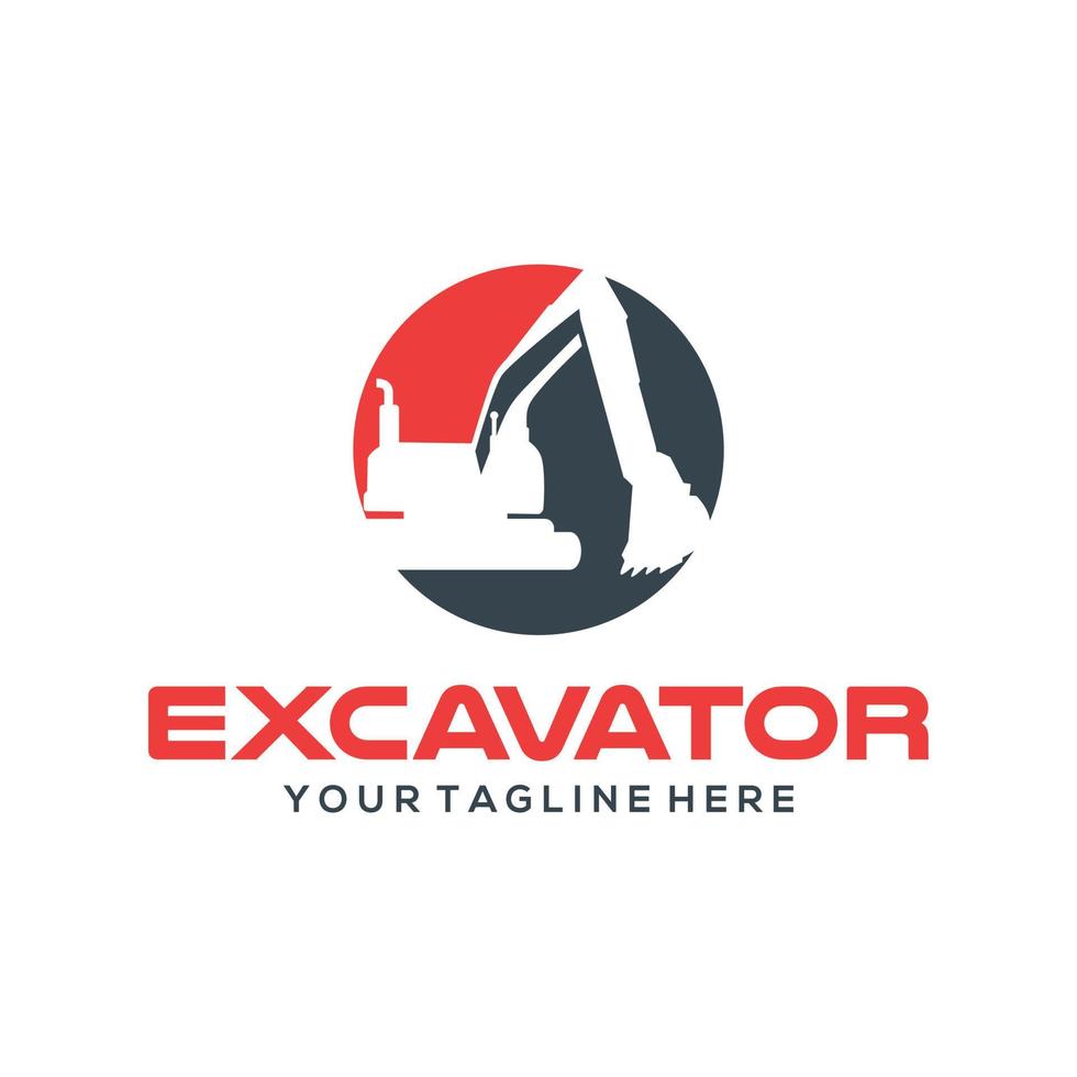 plantilla de vector de diseños de logotipo de excavadora